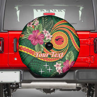 Manuʻa Islands Spare Tire Cover Polynesian Art Tattoo Style and Tropical Plants