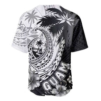 Hafa Adai Guam Baseball Jersey Polynesian Palm Tree Tattoo Hibiscus and Plumeria Art
