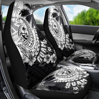 Hafa Adai Guam Car Seat Cover Polynesian Palm Tree Tattoo Hibiscus and Plumeria Art