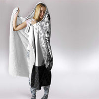 Hafa Adai Guam Hooded Blanket Polynesian Palm Tree Tattoo Hibiscus and Plumeria Art