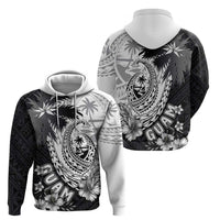 Hafa Adai Guam Hoodie Polynesian Palm Tree Tattoo Hibiscus and Plumeria Art
