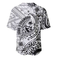 Guam-Land of the Chamorro Baseball Jersey Polynesian Tattoo Style Hibiscus and Plumeria Art