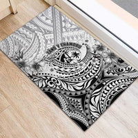 Guam-Land of the Chamorro Rubber Doormat Polynesian Tattoo Style Hibiscus and Plumeria Art