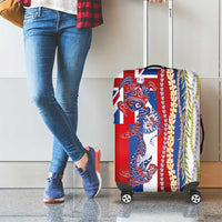 Hawaiian Sea Animals Luggage Cover with Lei and Flag Style