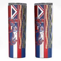 Hawaiian Sea Animals Skinny Tumbler with Lei and Flag Style LT03 Multicolor - Polynesian Pride