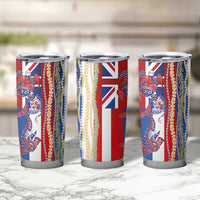 Hawaiian Sea Animals Tumbler Cup with Lei and Flag Style