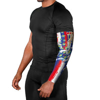 Hawaiian Sea Turtles and Plumeria Arm Sleeves with Lei and Flag Grunge Style LT03 - Polynesian Pride