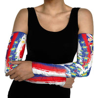 Hawaiian Sea Turtles and Plumeria Arm Sleeves with Lei and Flag Grunge Style LT03 - Polynesian Pride
