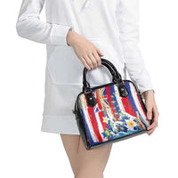 Hawaiian Sea Turtles and Plumeria Shoulder Handbag with Lei and Flag Grunge Style LT03 - Polynesian Pride