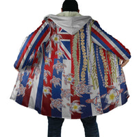 Hawaiian Polynesian Tribal Turtles Cloak with Lei and Flag Style