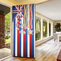 Hawaiian Polynesian Tribal Turtles Door Cover with Lei and Flag Style