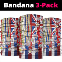 Hawaiian Polynesian Tribal Turtles Neck Gaiter with Lei and Flag Style