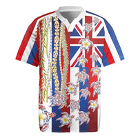 Hawaiian Polynesian Tribal Turtles Rugby Jersey with Lei and Flag Style