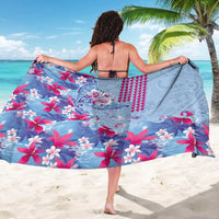 Hawaiian Tribal Manta Ray Sarong Kakau Tattoo and Flowers Surfing Waves Pattern Soft Color