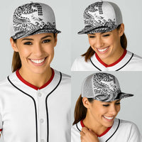 Hawaiian Tribal Manta Ray Baseball Net Cap Kakau Tattoo and Polynesian Art Motif Pattern