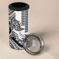 Hawaiian Tribal Manta Ray 4 in 1 Can Cooler Tumbler Kakau Tattoo and Polynesian Art Motif Pattern LT03 - Polynesian Pride