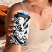Hawaiian Tribal Manta Ray 4 in 1 Can Cooler Tumbler Kakau Tattoo and Polynesian Art Motif Pattern LT03 - Polynesian Pride