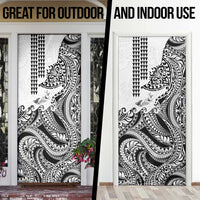 Hawaiian Tribal Manta Ray Door Cover Kakau Tattoo and Polynesian Art Motif Pattern LT03 - Polynesian Pride