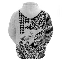 Hawaiian Tribal Manta Ray Hoodie Kakau Tattoo and Polynesian Art Motif Pattern LT03 - Polynesian Pride