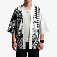 Hawaiian Tribal Manta Ray Kimono Kakau Tattoo and Polynesian Art Motif Pattern
