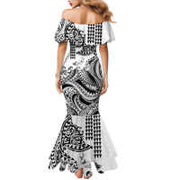 Hawaiian Tribal Manta Ray Mermaid Dress Kakau Tattoo and Polynesian Art Motif Pattern LT03 - Polynesian Pride