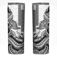 Hawaiian Tribal Manta Ray Skinny Tumbler Kakau Tattoo and Polynesian Art Motif Pattern