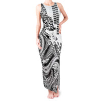 Hawaiian Tribal Manta Ray Tank Maxi Dress Kakau Tattoo and Polynesian Art Motif Pattern LT03 Women Multicolor - Polynesian Pride