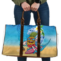 Hawaiian Funny Pineapple Surfing Travel Bag Beach with Tribal Kakau and Plumeria LT03 Multicolor - Polynesian Pride