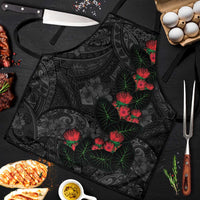 Hawaiian Taro Leaves and Ohia Lehua Apron Polynesian Tribal Art Tropical Plants Motifs Grayscale LT03 Multicolor - Polynesian Pride