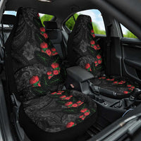 Hawaiian Taro Leaves and Ohia Lehua Car Seat Cover Polynesian Tribal Art Tropical Plants Motifs Grayscale LT03 One Size Multicolor - Polynesian Pride