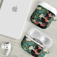 Hawaiian Taro Leaves and Ohia Lehua AirPods Case Polynesian Tribal Art Tropical Plants Motifs Colorful LT03 - Polynesian Pride