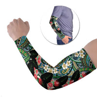 Hawaiian Taro Leaves and Ohia Lehua Arm Sleeves Polynesian Tribal Art Tropical Plants Motifs Colorful LT03 Set of 2 Multicolor - Polynesian Pride