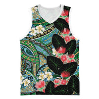 Hawaiian Taro Leaves and Ohia Lehua Basketball Jersey Polynesian Tribal Art Tropical Plants Motifs Colorful LT03 Unisex Multicolor - Polynesian Pride