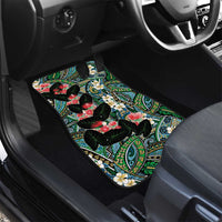 Hawaiian Taro Leaves and Ohia Lehua Car Mats Polynesian Tribal Art Tropical Plants Motifs Colorful LT03 - Polynesian Pride