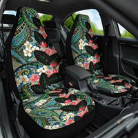 Hawaiian Taro Leaves and Ohia Lehua Car Seat Cover Polynesian Tribal Art Tropical Plants Motifs Colorful LT03 One Size Multicolor - Polynesian Pride