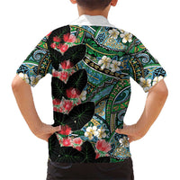 Hawaiian Taro Leaves and Ohia Lehua Family Matching Puletasi and Hawaiian Shirt Polynesian Tribal Art Tropical Plants Motifs Colorful LT03 - Polynesian Pride