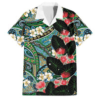Hawaiian Taro Leaves and Ohia Lehua Hawaiian Shirt Polynesian Tribal Art Tropical Plants Motifs Colorful LT03 Multicolor - Polynesian Pride