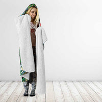 Hawaiian Taro Leaves and Ohia Lehua Hooded Blanket Polynesian Tribal Art Tropical Plants Motifs Colorful LT03 - Polynesian Pride