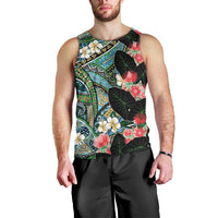 Hawaiian Taro Leaves and Ohia Lehua Men Tank Top Polynesian Tribal Art Tropical Plants Motifs Colorful LT03 - Polynesian Pride