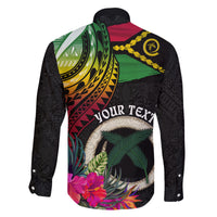 Personalised Vanuatu 44th Anniversary Family Matching Mermaid Dress and Hawaiian Shirt Boars Tusk Tugeta Yumi Selebretem Indipendens Dei LT03 - Polynesian Pride