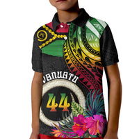 Vanuatu 44th Anniversary Kid Polo Shirt Boars Tusk Tugeta Yumi Selebretem Indipendens Dei