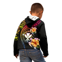 Polynesia Hawaii Turtle Day Kid Hoodie Hibiscus and Kanaka Maoli