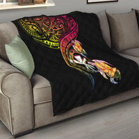 Polynesia Hawaii Turtle Day Quilt Hibiscus and Kanaka Maoli