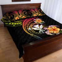 Polynesia Hawaii Turtle Day Quilt Bed Set Hibiscus and Kanaka Maoli