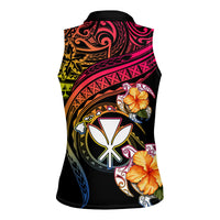 Polynesia Hawaii Turtle Day Women Sleeveless Polo Shirt Hibiscus and Kanaka Maoli LT03 - Polynesian Pride