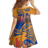 Hawaiki Nui Va'a Solo French Polynesia Family Matching Summer Maxi Dress and Hawaiian Shirt Sunset Color LT03 - Polynesian Pride