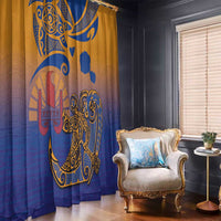 Hawaiki Nui Va'a Solo French Polynesia Window Curtain Sunset Color