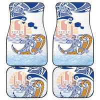 Hawaiki Nui Va'a Solo French Polynesia Car Mats Blue Color