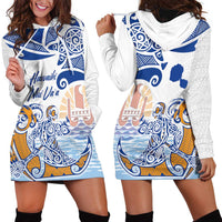 Hawaiki Nui Va'a Solo French Polynesia Hoodie Dress Blue Color LT03 - Polynesian Pride