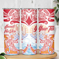 Hawaiki Nui Va'a Solo French Polynesia Skinny Tumbler Red Color